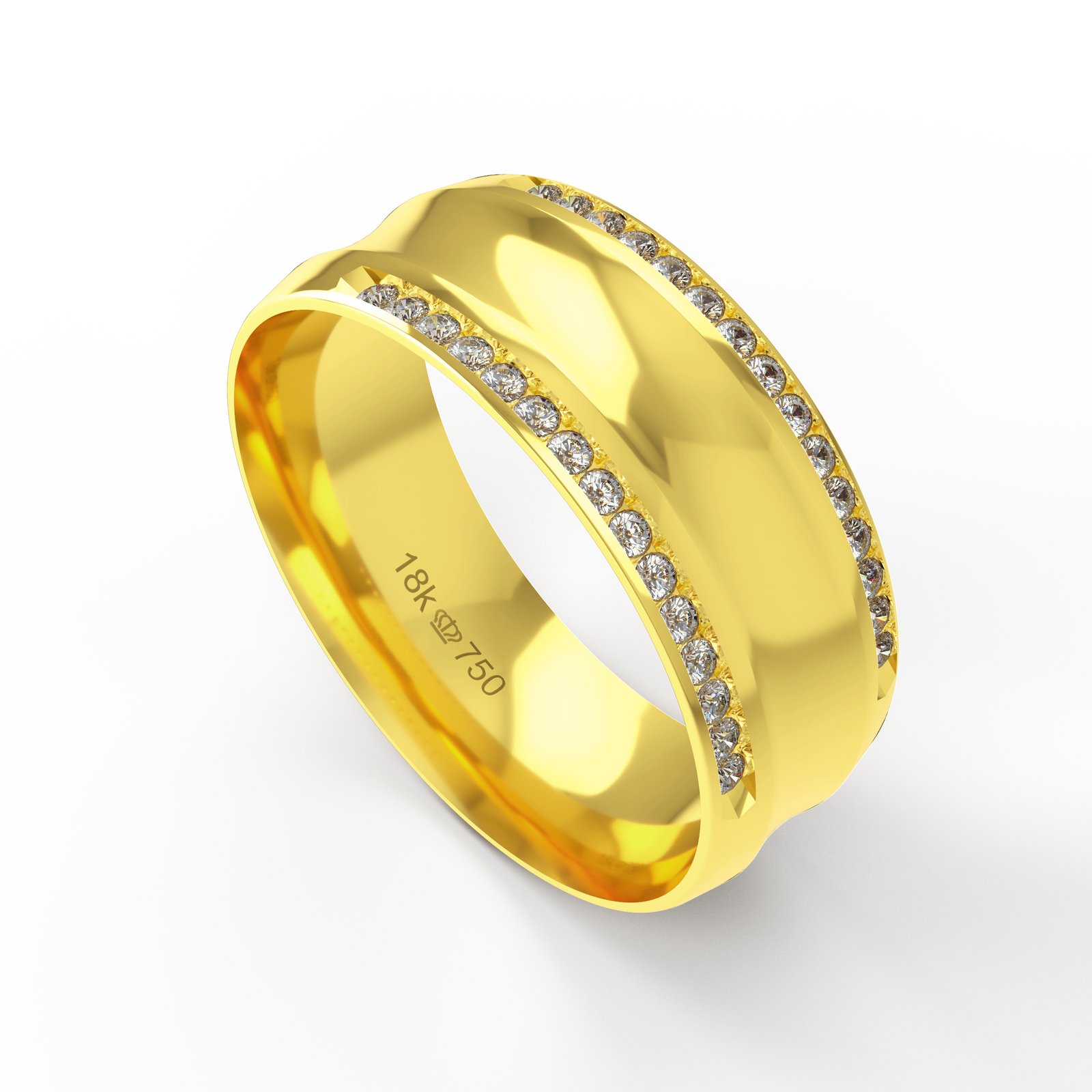 Aliança Ouro 10K com 30 Zircônias 7,5mm BC744RZ