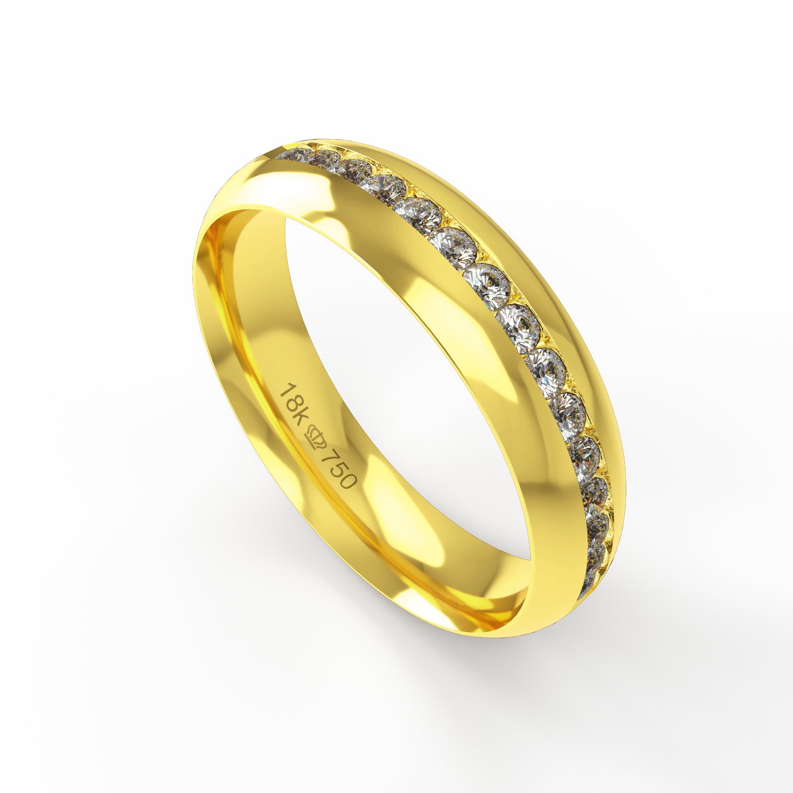 Aliança Ouro 10K com 15 Zircônias 5mm BC751RZ