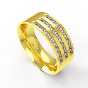 Aliança Ouro 10K com 30 Zircônias 7,5mm BC752RZ