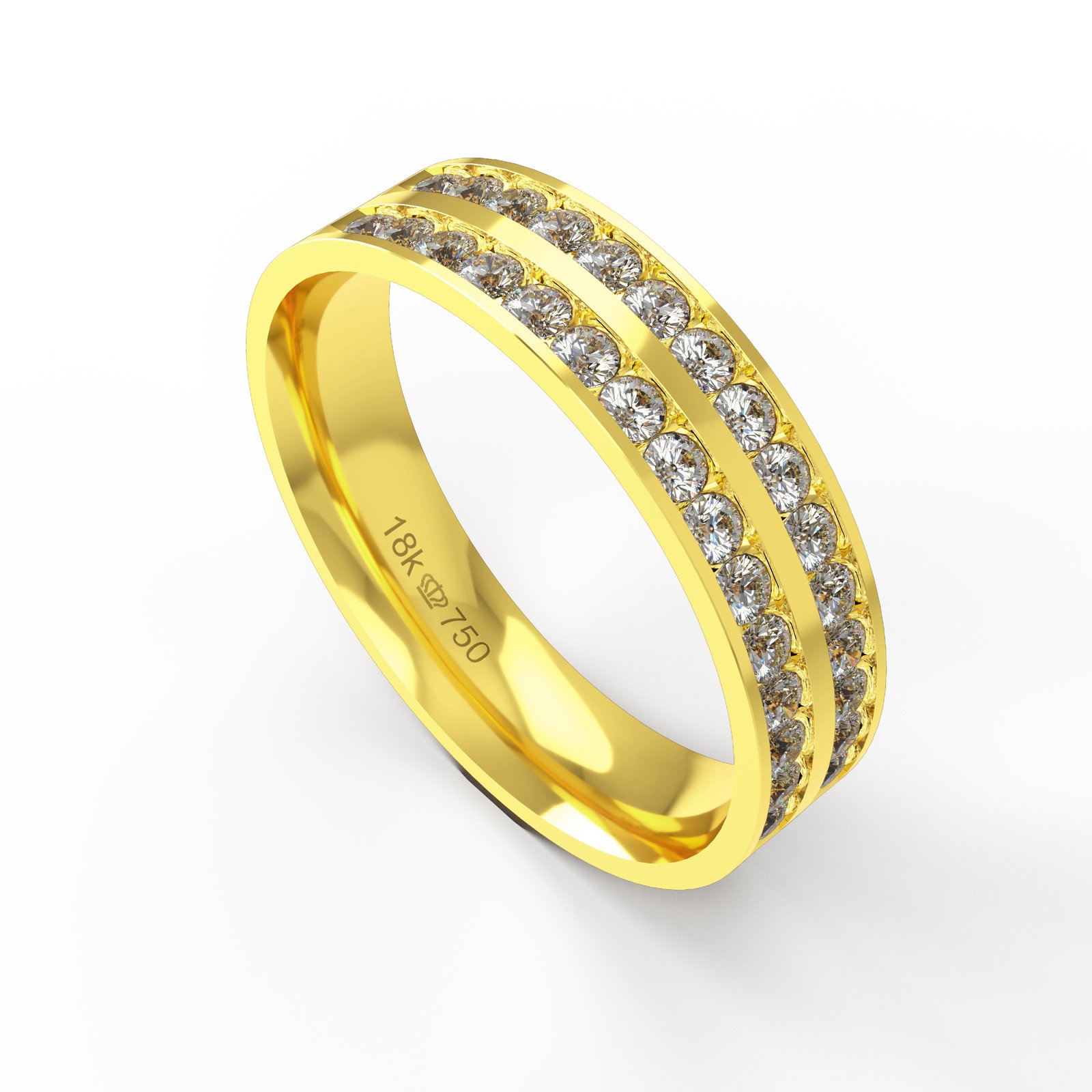 Aliança Ouro 10K com 30 Zircônias 5mm BC760RZ