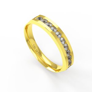 Aliança Ouro 10K com 10 Zircônias 3,6mm BC767RZ