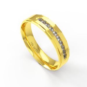 Aliança Ouro 10K com 10 Zircônias 5mm BC780RZ