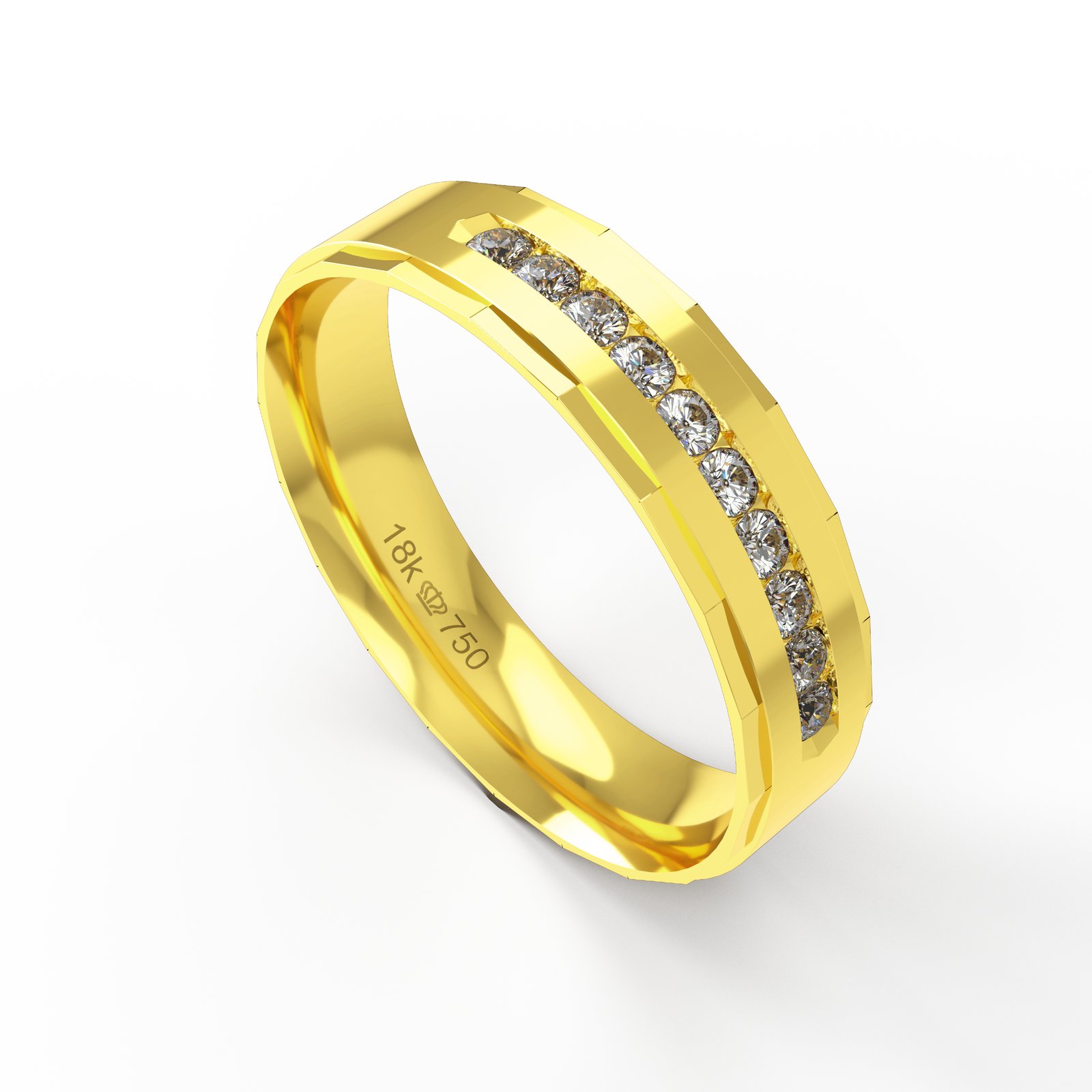 Aliança Ouro 10K com 10 Zircônias 5mm BC780RZ