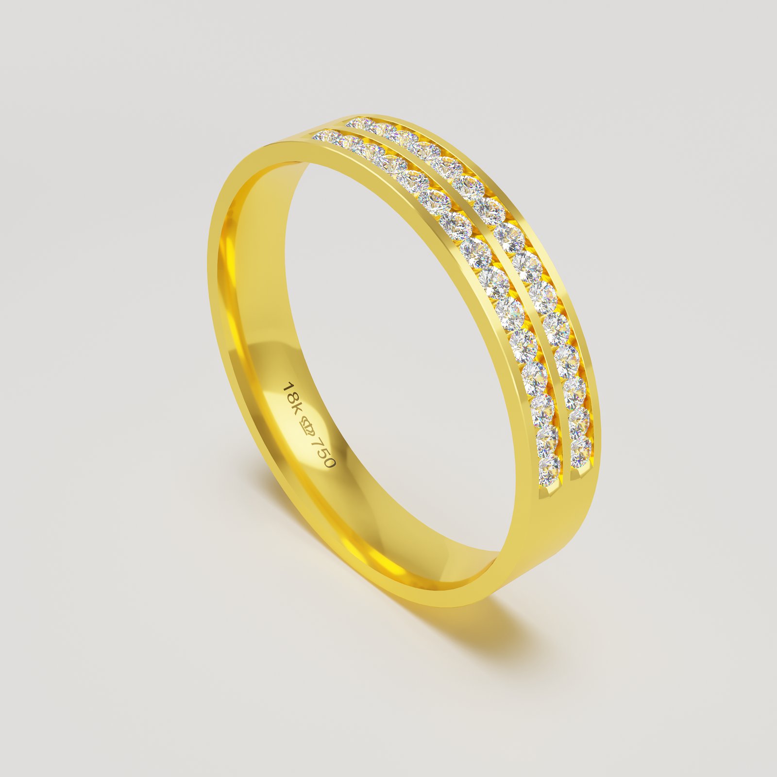 Aliança Ouro 10K com 30 Zircônias 4mm BC785RZ