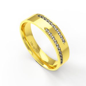 Aliança Ouro 10K com 20 Zircônias 5mm BC787RZ