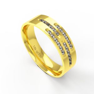 Aliança Ouro 10K com 24 Zircônias 5,5mm BC788RZ