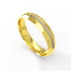 Aliança Ouro 10K com 10 Zircônias 4,5mm BC907RZ