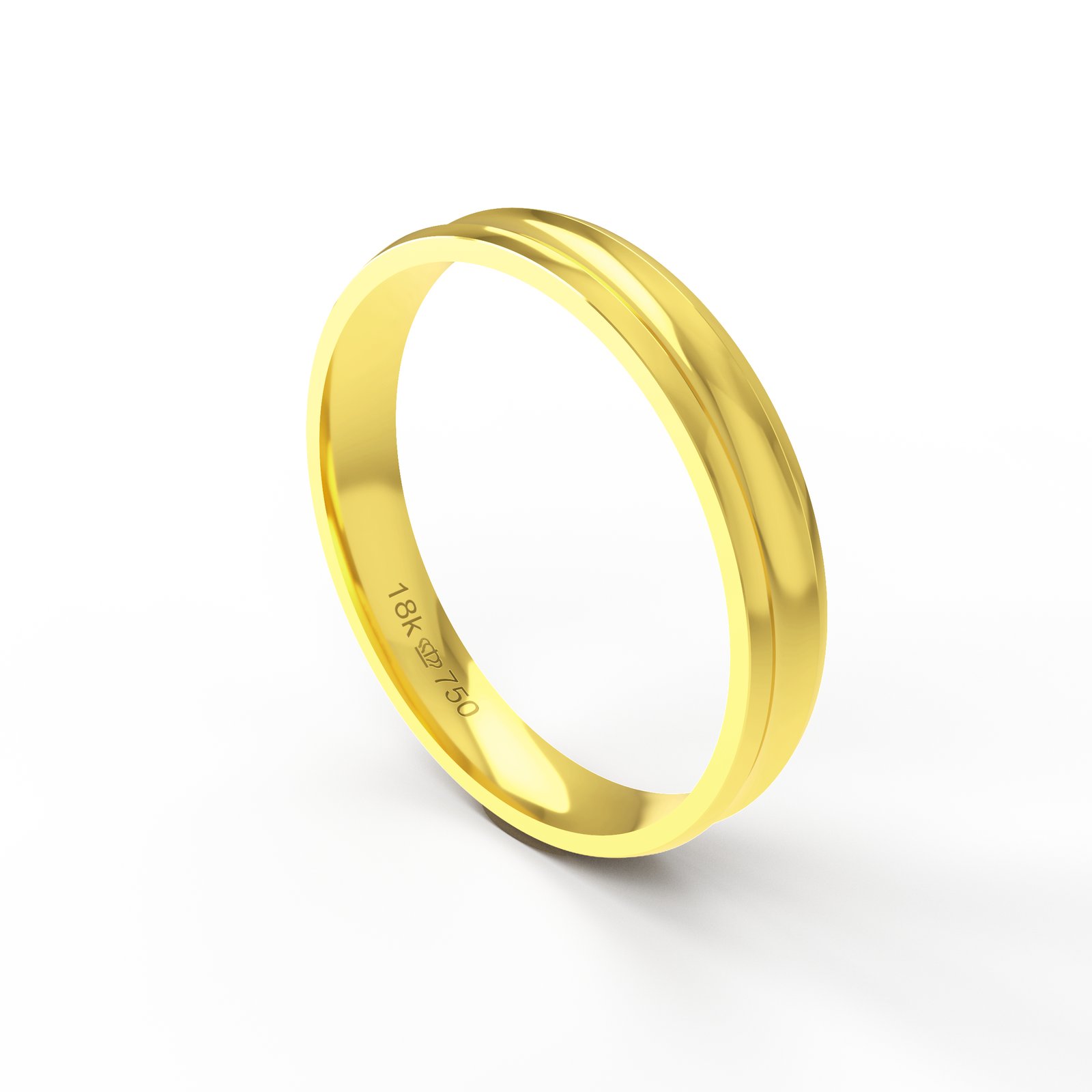 Aliança Ouro 18K Anatômica 3,5mm BT111R