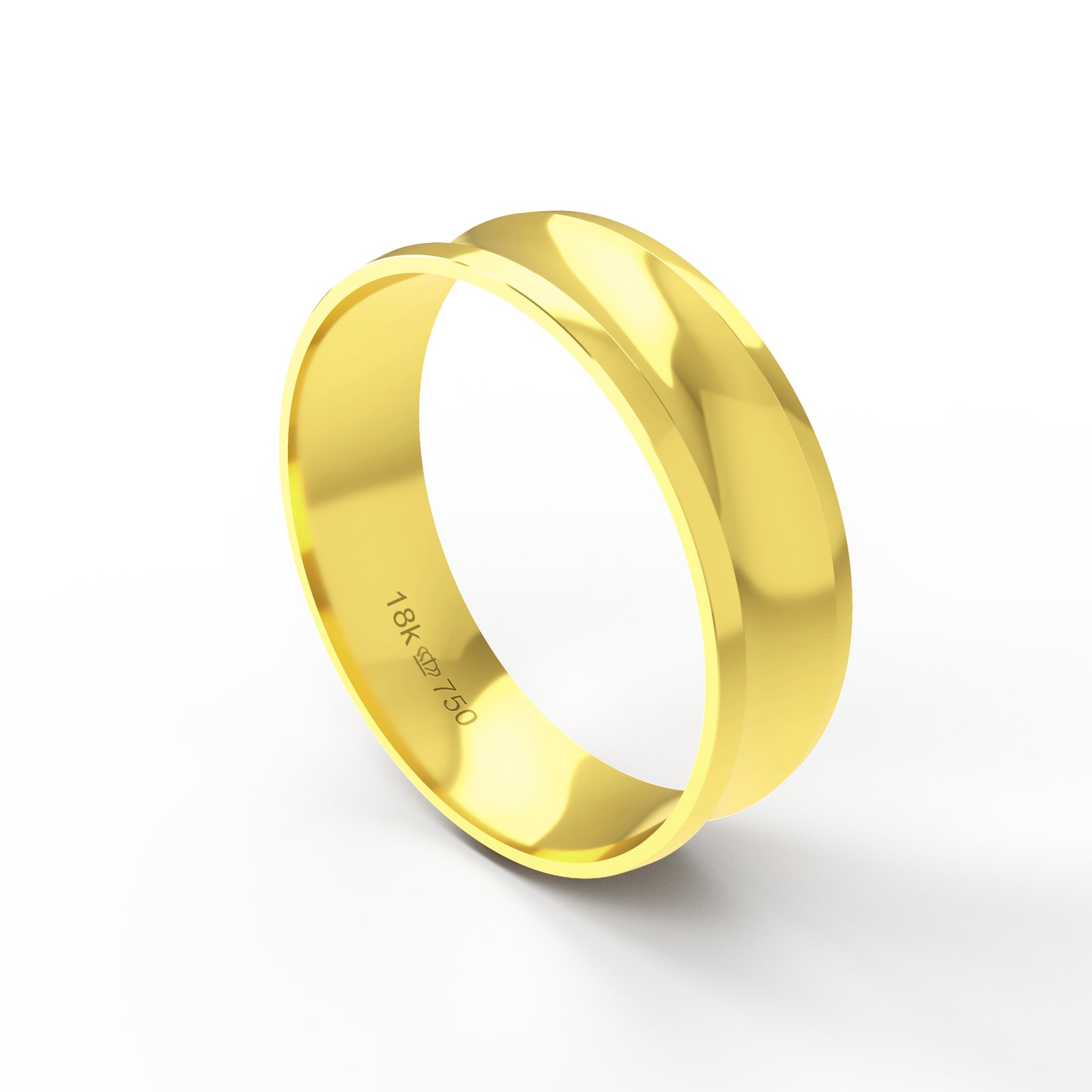 Aliança Ouro 18K Anatômica 6mm BT113R