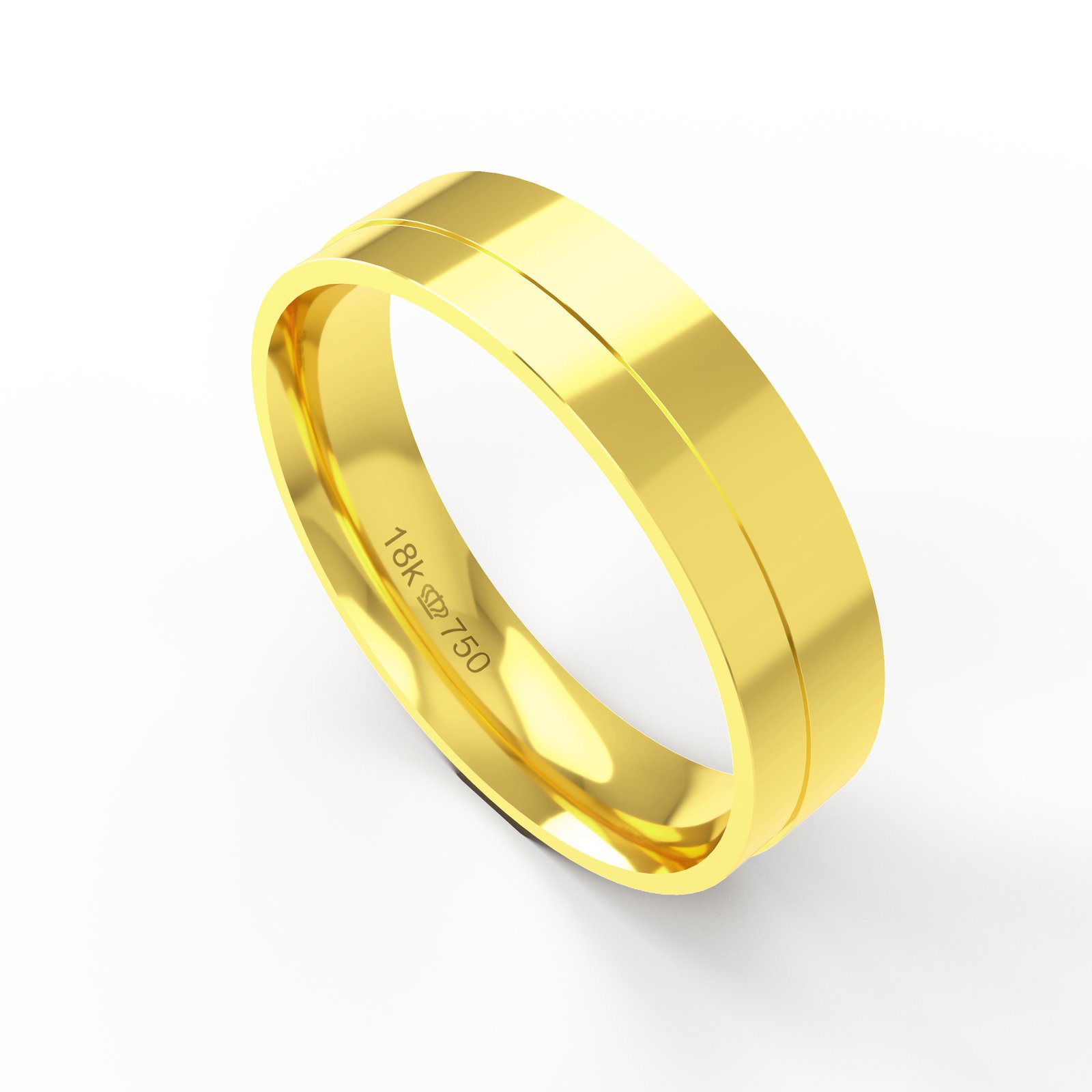 Aliança Ouro 18K Anatômica 5mm BT117R