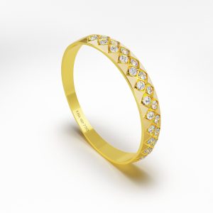 Aparador Ouro 18K com 17 Zircônias 3,8mm C124Z