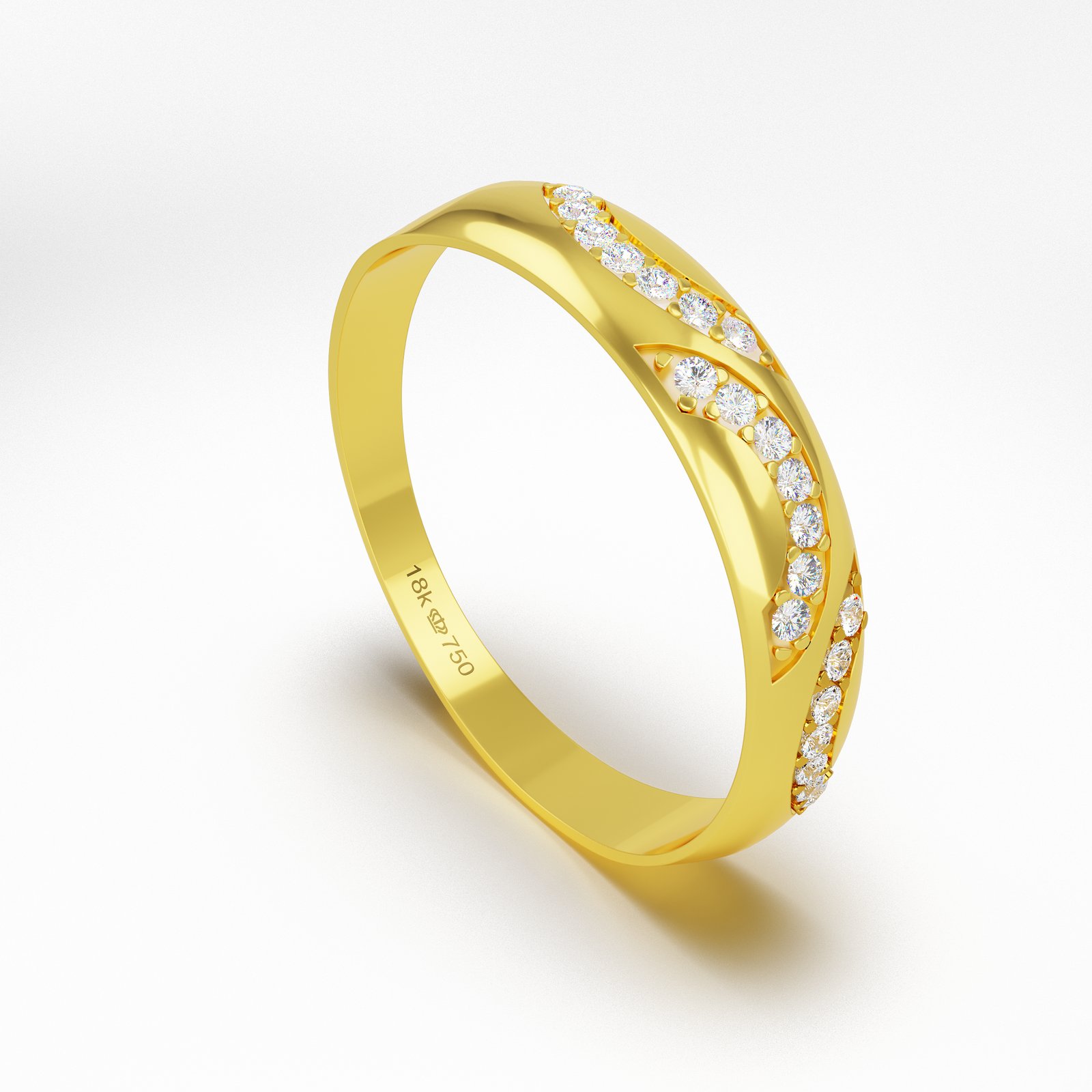 Aparador Ouro 18K com 21 Brilhantes 4,5mm C127