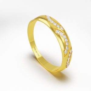 Aparador Ouro 18K com 36 Zircônias 4,5mm C127Z