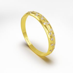 Aparador Ouro 18K com 17 Brilhantes 3,7mm C129