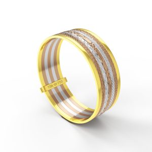 Aliança Tricolor Ouro 18K 7mm C213