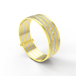 Aliança Ouro Branco 18K 7mm C219