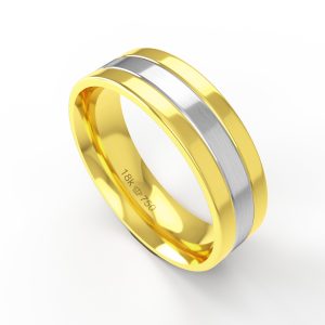 Aliança Bicolor Ouro 18K 6,3mm C286R