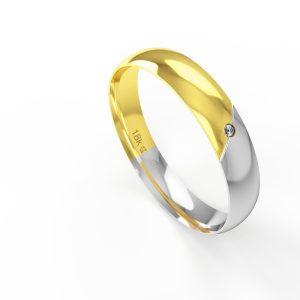 Aliança Ouro 18K com 1 Brilhante 4mm C566R