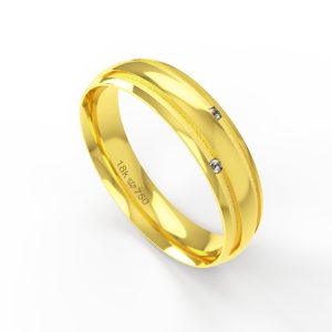 Aliança Ouro 18K com 2 Brilhantes 5,5mm C570R