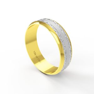 Aliança Ouro Branco 18K 6mm C601