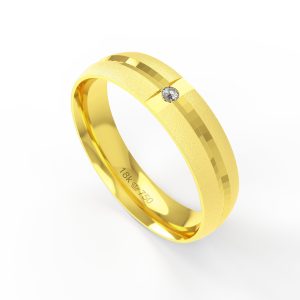 Aliança Ouro 18K com 1 Brilhante 5mm C711R