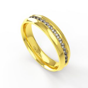 Aliança Ouro 18K com 15 Brilhantes 5mm C748R