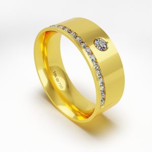 Aliança Ouro 18K com 16 Brilhantes 7,5mm C755R