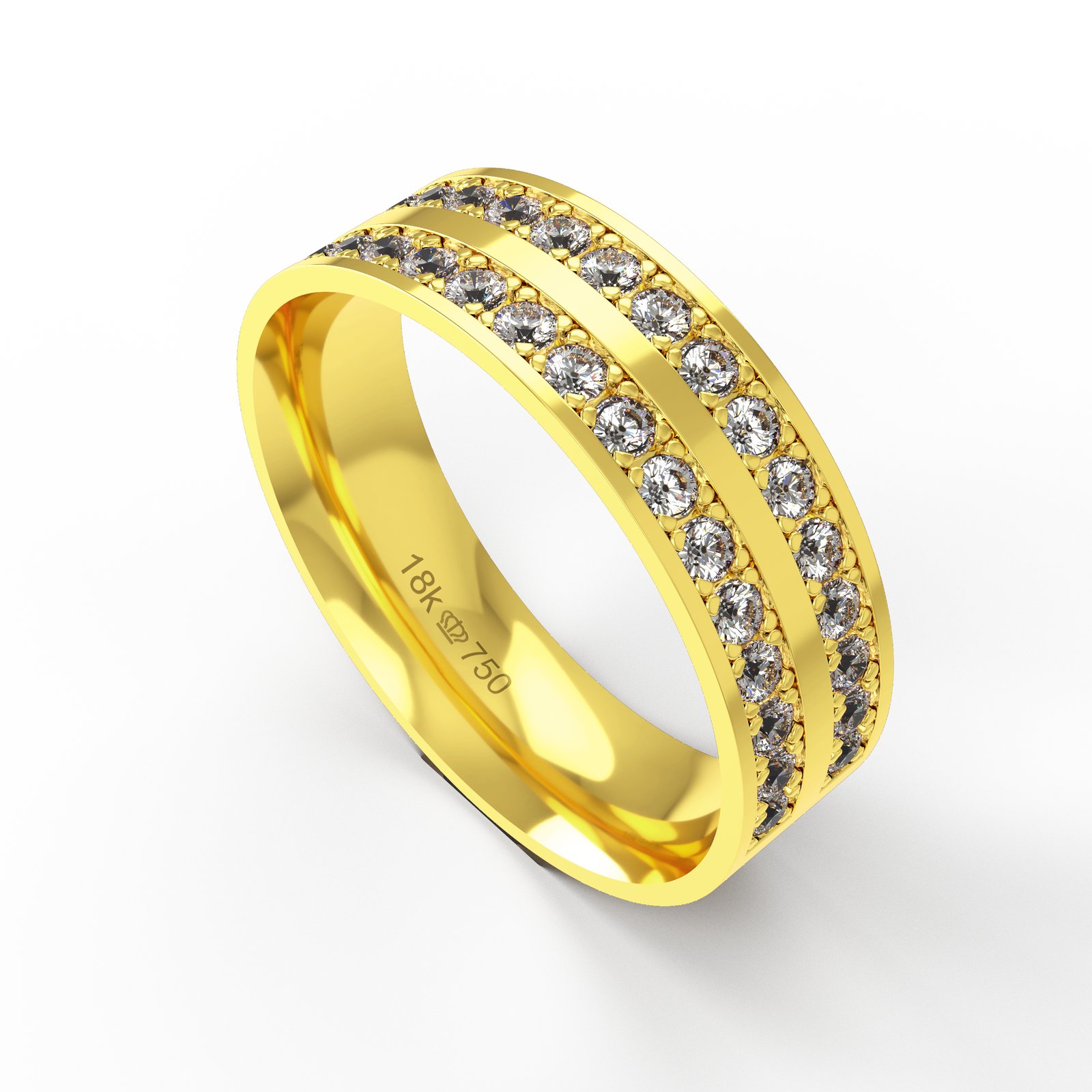 Aliança Ouro 18K com 30 Brilhantes 6mm C761RE
