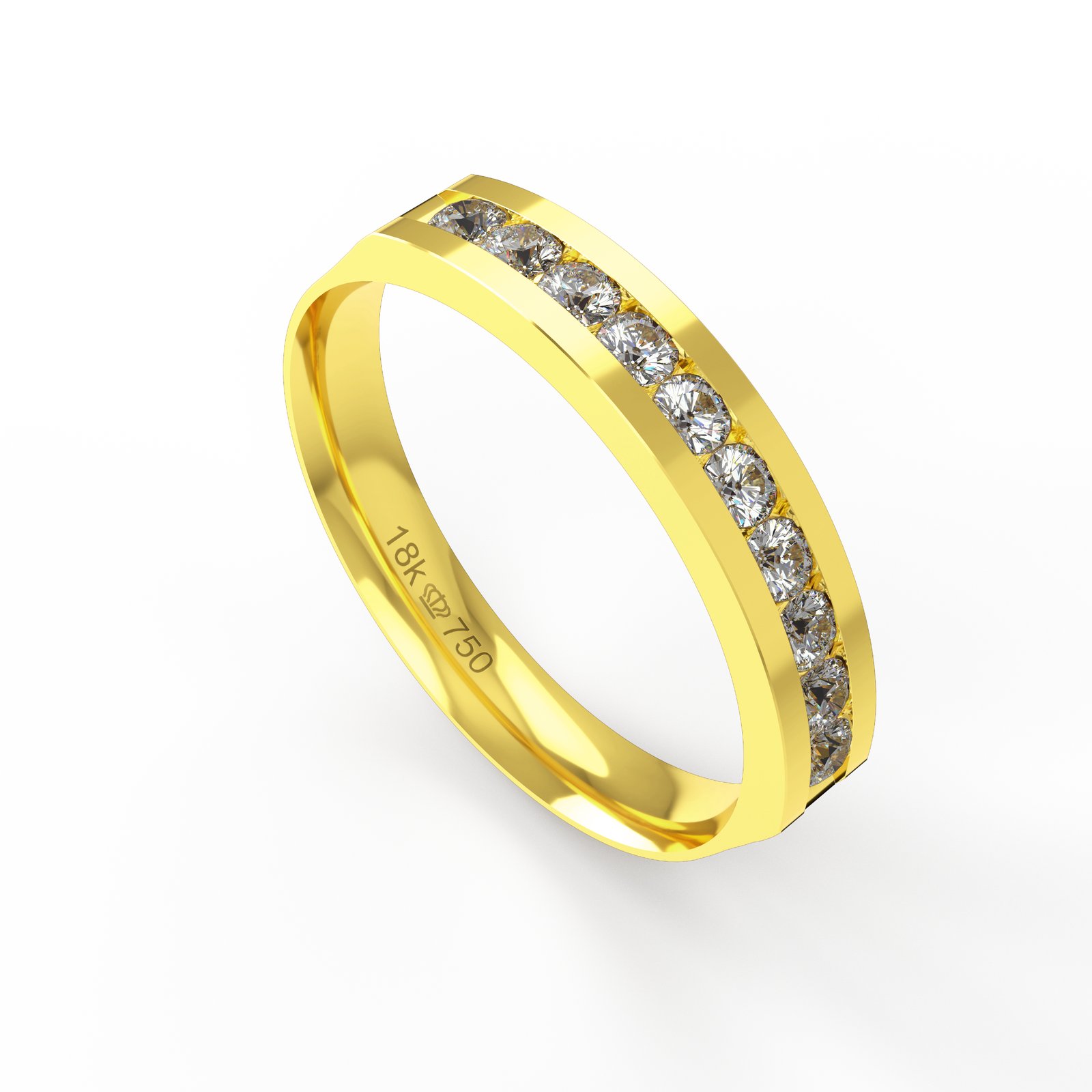 Aliança Ouro 18K com 10 Brilhantes 3,6mm C767R