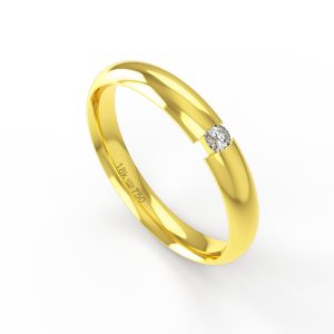 Aliança Ouro 18K com 1 Brilhante 3,5mm C769R