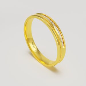 Aliança Ouro 18K com 15 Brilhantes 3,5mm C777R