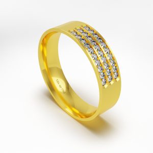 Aliança de Casamento com 30 Brilhantes Ouro 18K 5,5mm C790R