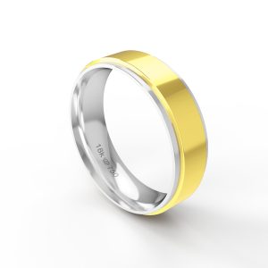 Aliança Bicolor Ouro 18K 6mm C817R
