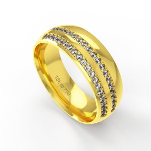 Aliança Ouro 18K com 40 Brilhantes 7mm C929R