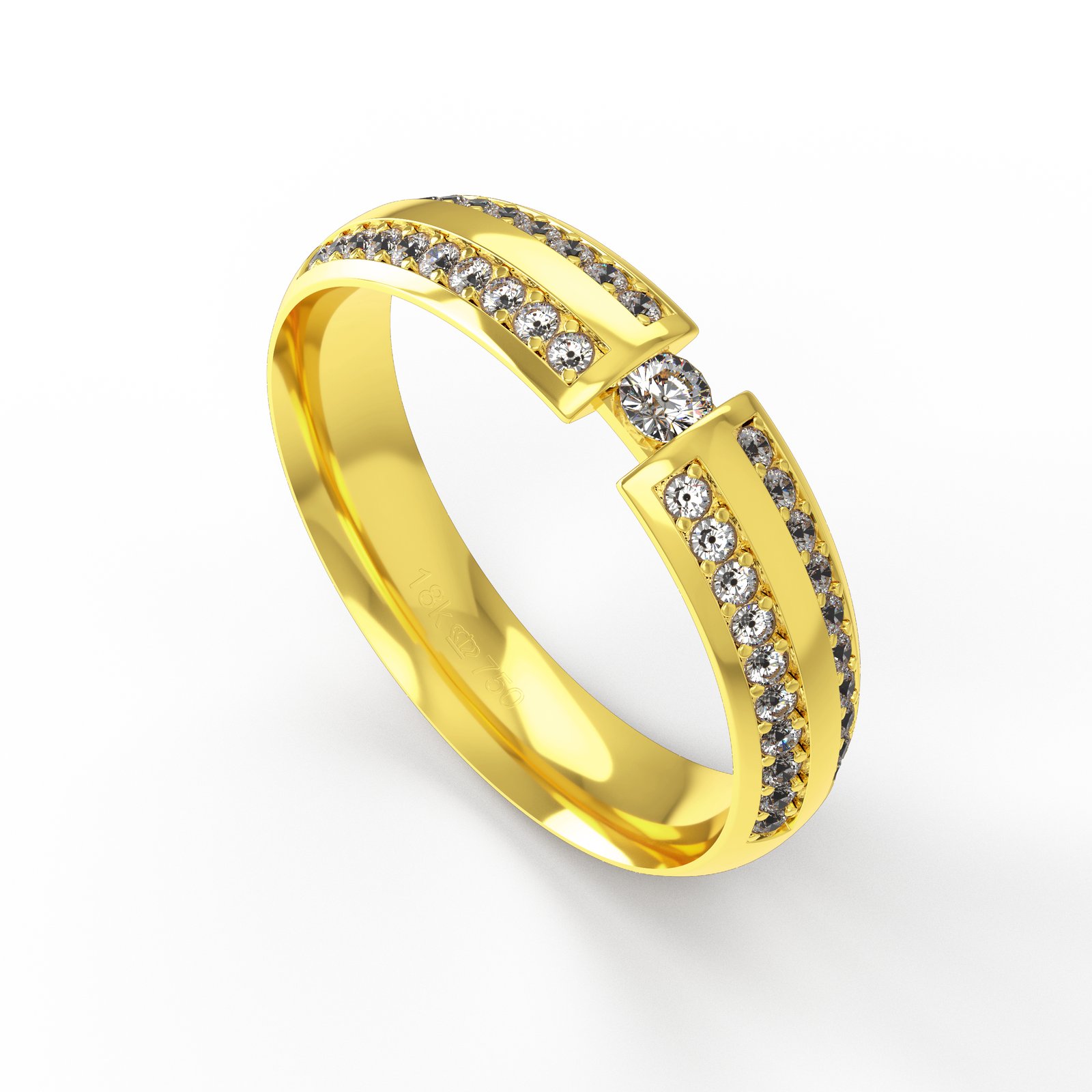 Aliança Ouro 18K com 41 Brilhantes 4,8mm C931R