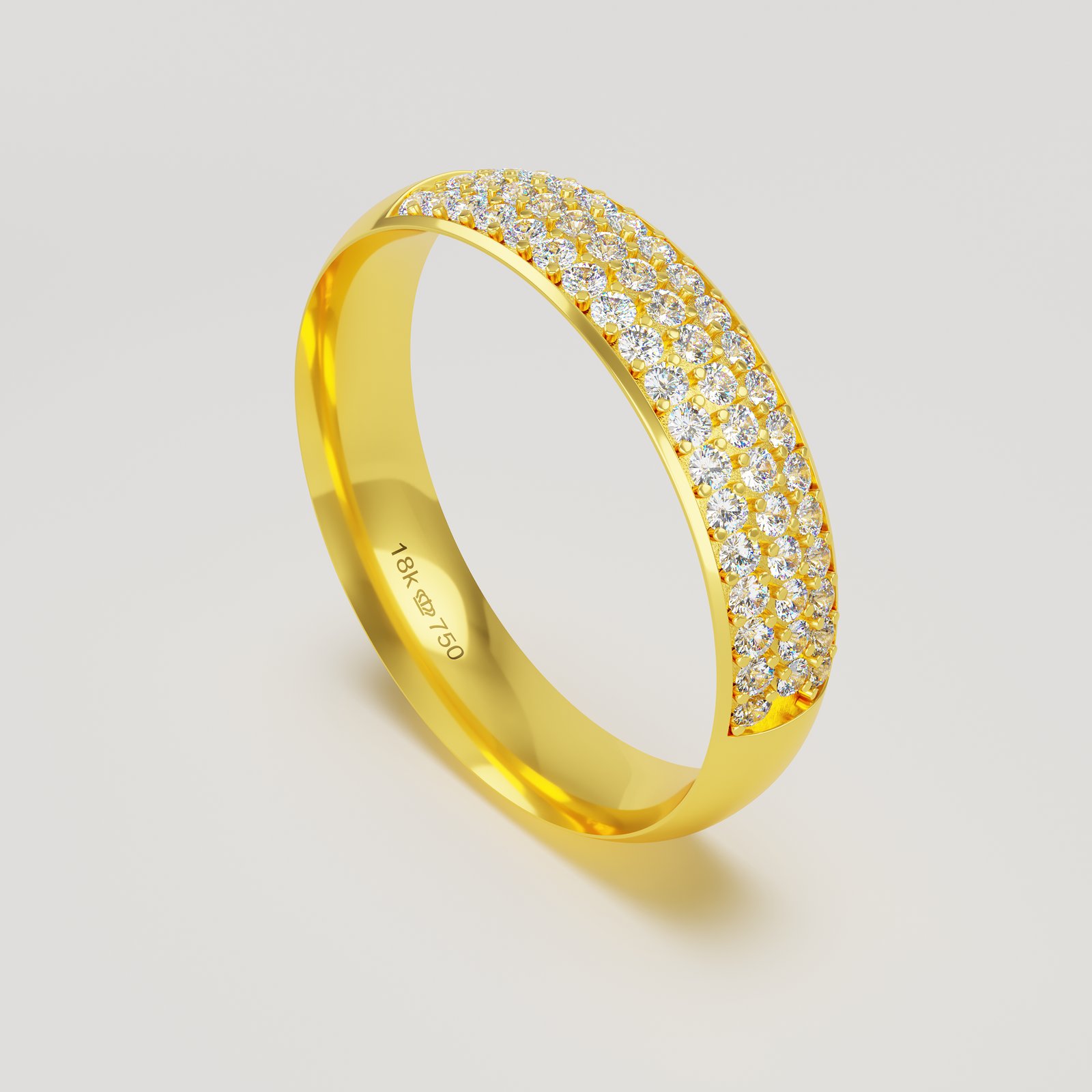 Aliança Ouro 18K com 53 Brilhantes 5mm C932R