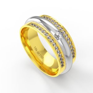 Aliança Ouro 18K com 31 Brilhantes 7,5mm C942R