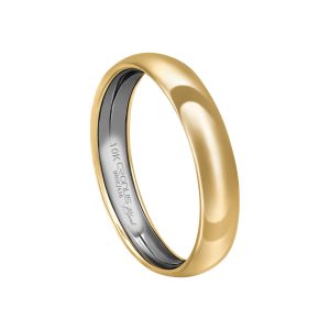 Aliança Envelopada Ouro 10K 4mm K6104