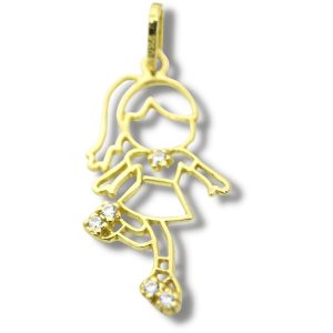 Pingente Menina Ouro 18K 11,5mm P119
