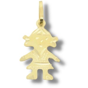 Pingente Menina Ouro 18K 9,5mm P188
