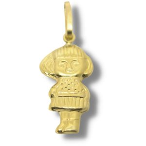 Pingente Menina Ouro 18K 8,5mm P471