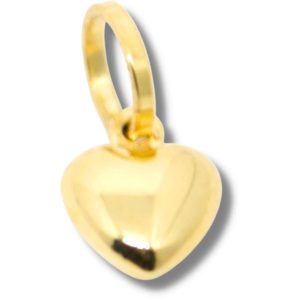 Pingente Berloque Coração Dupla Face Ouro 18K 5mm x 12mm P535
