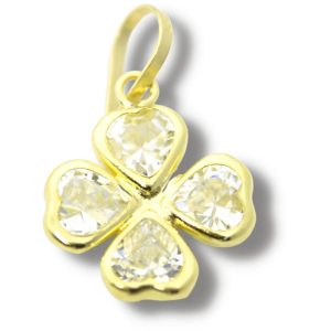 Pingente Trevo Ouro 18K 9mm P606
