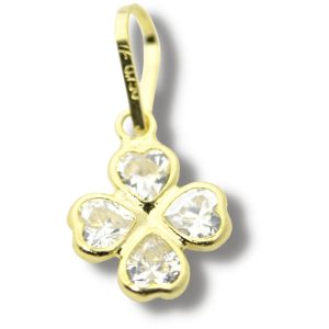 Pingente Trevo Ouro 18K 7,5mm P609