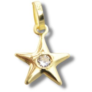 Pingente Estrela Ouro 18K 7mm x 15mm P619