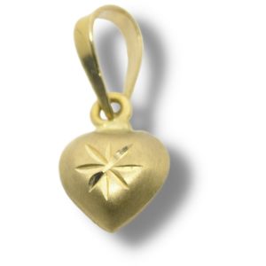 Pingente Coração Ouro 18K 6mm x 15mm P645