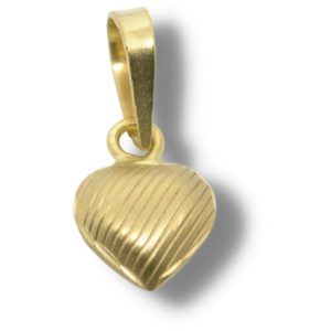 Pingente Coração Ouro 18K 6mm x 15mm P646