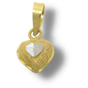 Pingente Coração Ouro 18K 6mm x 15mm P647