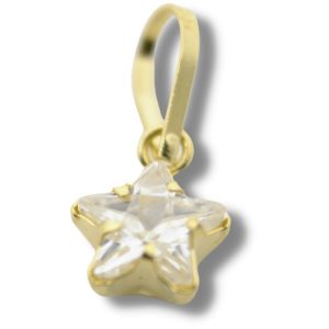 Pingente Estrela Ouro 18K 6mm x 15mm P947