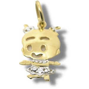 Pingente Bebê Ouro 18K 8mm x 20mm P957